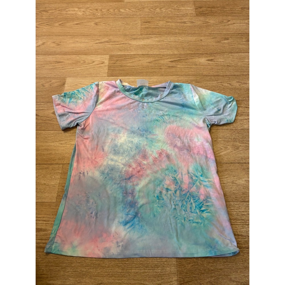 OFB Our Fashion Boutique Womens Pastel Tie Dye T-Shirt Blue Pink Large